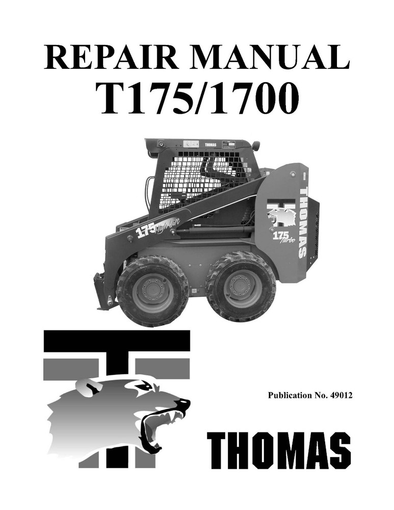 175 1700 Skid Steer Tractor Workshop Service Repair Manual Thomas 175 1700