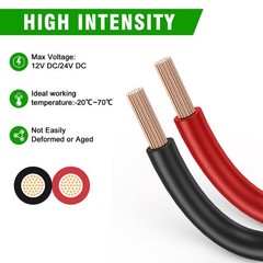 14AWG Electrical Wire 100FT Red Black 2 Conductor Low Voltage Cable