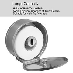 Commercial Jumbo Toilet Paper Dispenser, Wall Mount Stainless Steel 9 Inch Roll