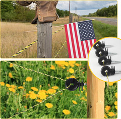 Kanayu 52 Pcs Electric Fence Kit Include 3366 Ft Poly Wire 25 Black Fence Ring I