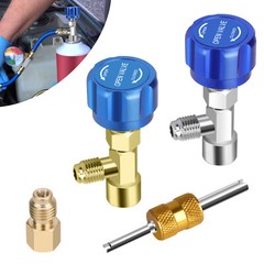 R1234YF Quick Coupler Adapter Self-Sealing & Puncture Can Tap for Car AC System