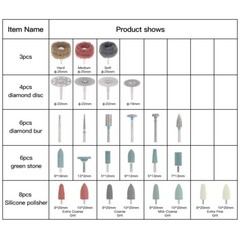 51pcs Dental Lab Polishing Kit Burs HP 2.35mm for Composite Ceramic Polishing US