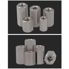 Full Thread Hex Coupling Nuts Sleeve for M5 to M24 Thread Rod Stud A2 Stainless