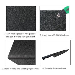 Pack of 2 ABS Plastic Sheet, Black Plastic Sheet 8 x 12 x 18 Thick (3mm) Rigid M