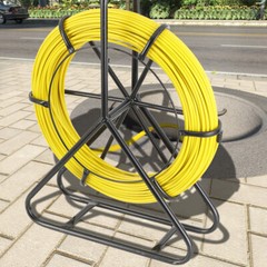 328ft/100m Fish Tape Puller Fiberglass Wire Cable Running Rod Duct Rodder 6mm