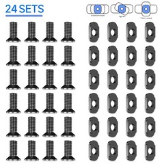 24 PCS Mlok Screws and Nuts Replacement Sets, M-Lok Rail Mount Screws & T-Nuts A