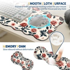 Keyboard Mouse Pad Set,Retro Flowers 31.5L x 11.8W inches, Retro