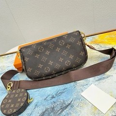 Louis Vuitton Monogram Brown Crossbody Bag w/ Adjustable Strap & Coin Purse