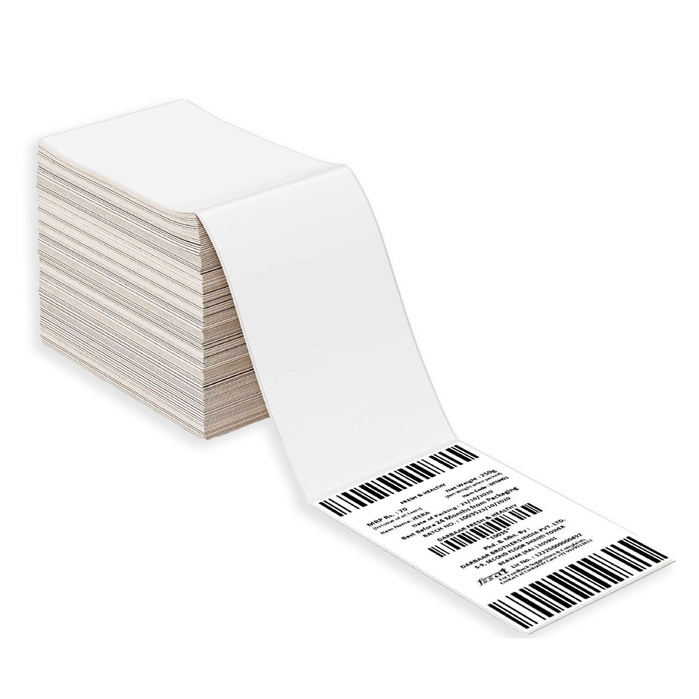 240000 Labels 4″x6″ Fanfold Thermal Transfer Labels White 2000 Labels/Stack
