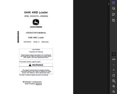 JOHN DEERE 644K LOADER OWNERS OPERATION & TEST TECHNICAL PARTS MANUAL PDF USB