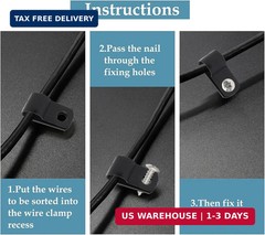 50 Pcs 1/4 Inch Black Nylon Cable Clip Wire Clamp | R-type, 6.4mm, Screw Mountin