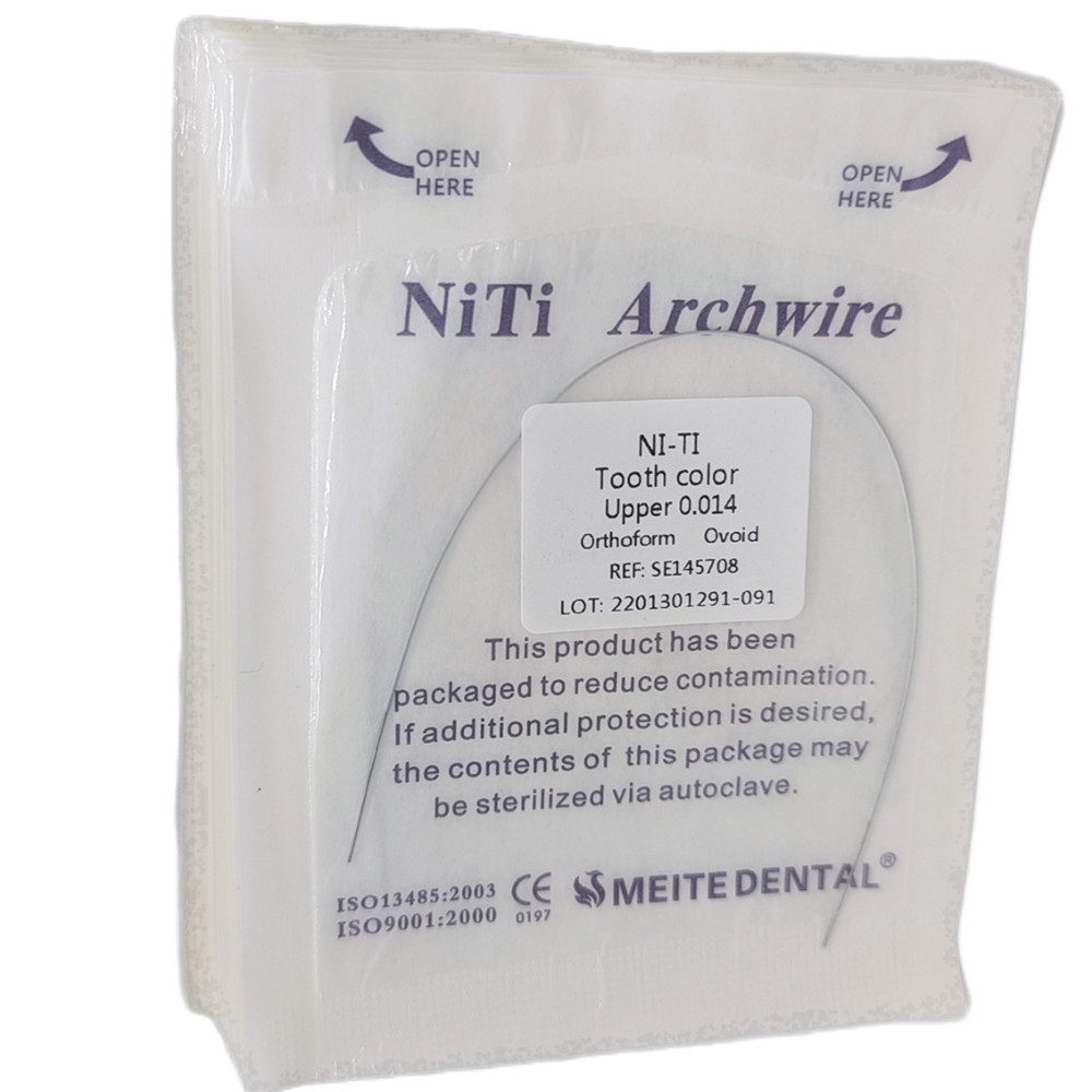 100Pks Dental Orthodontic White Color Coated Niti Arch Wire Round Super Elastic