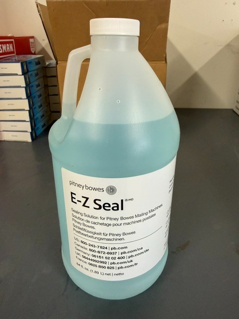64 FL. OZ PITNEY BOWES E-Z SEAL SOLUTION BOTTLE 608-0 GENUINE/ NEW / SEALED