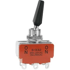 1Pc NKK SWITCHES OF AMERICA S332R Toggle Switch,DPDT,ON-NONE-ON,27.00mm Fla