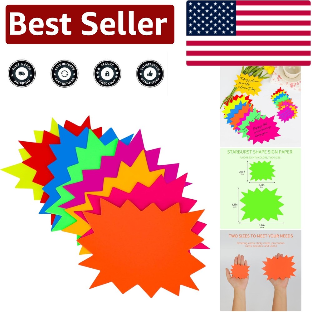 160pcs Assorted Fluorescent Labels – Eye-catching Retail Sale Signs (6.4×4.8in)