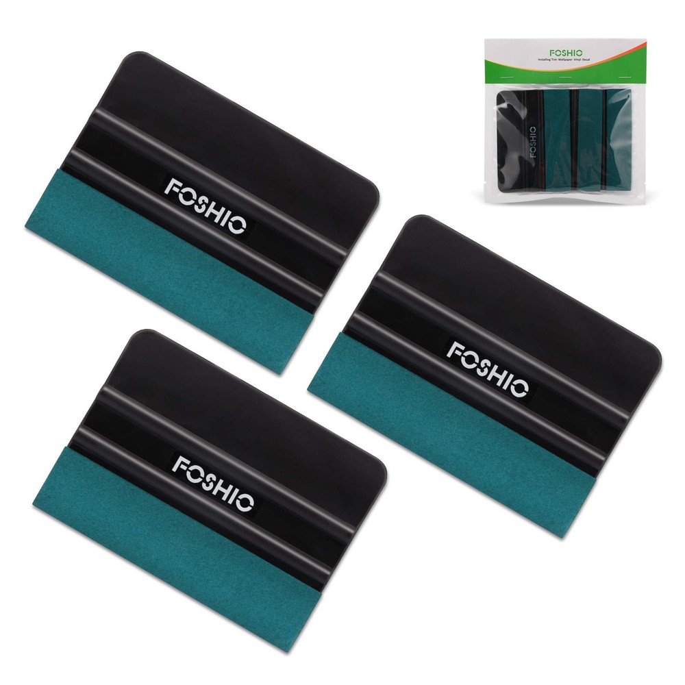 FOSHIO Vinyl Wrap Squeegee 4 Inch with Micro Fiber Suede Felt Edge, Scraper f…