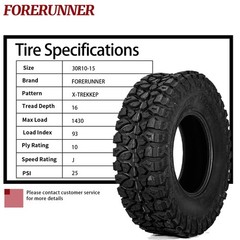 32x10R15 UTV Tires, All Terrain 10PR UTV