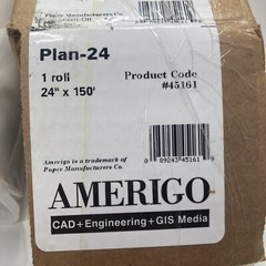 Amerigo Plan-24 CAD Engineering GIS Media Roll 94 bright 24″x150′ Inkjet 45161