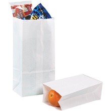 3 1/2 x 2 3/8 x 6 7/8″ White Grocery Bags-Pack of 500