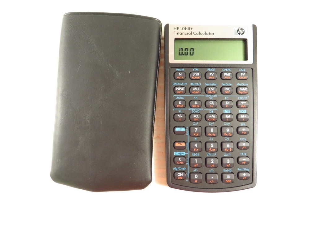 Hewlett Packard HP-10BII+ Plus Financial Calculator Case w/ New Batteries