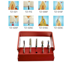 1Kit(9pcs) Dental Reverse Direction Fissure Drill Preparation Sliver Diamond Bur