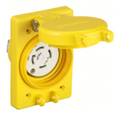 69W76 Locking Watertight Receptacle: L16-30R, 30 A, 480V AC, L16-30R Legrand