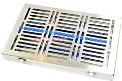 1GERMAN DENTAL AUTOCLAVE STERILIZATION CASSETTE TRAY INSTRUMENT 11.25X7.25X1.25″