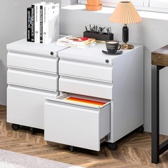 Metal Office Rollin Filing Cabinet Deep Drawers File Storage Cabinet on Wheels