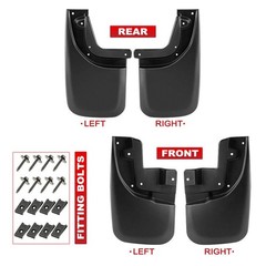 Front Rear Splash Guards Flaps with Fender Flares Heavy-Duty Black 03RSA2012ZBK