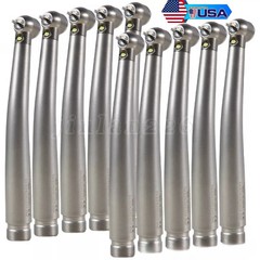 10* Dental LED Fiber Optic E-generator High Speed Handpiece Push Button 2 Hole