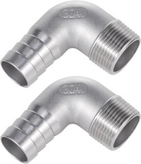 304 Stainless Steel Hose Barb 90 Degree Elbow 3/4″ Hose Barb to 3/4″ NPT Male