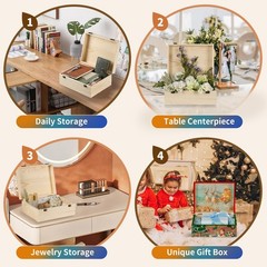BeNiNat 2 Pack Unfinished Wood 14 x 10.4 x 6.5 inch+12 x 9×4.9inch, Nature