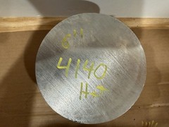 One Piece 4140 Hot Rolled Steel Bar Round Stock Heat Treated 6” OD x ~3 3/4”