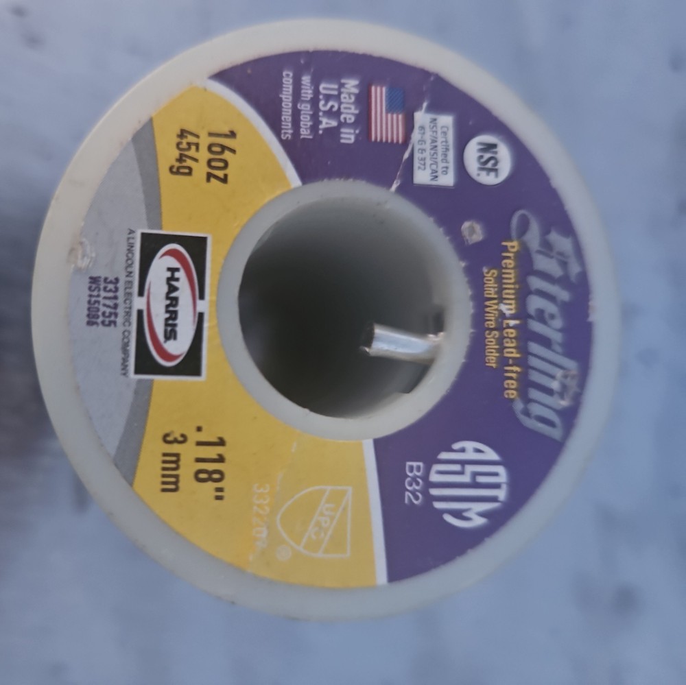 16oz LEAD-FREE SOLDER plumbing Sterling PRODUCT .118″ 3mm STERLING 454g Made USA