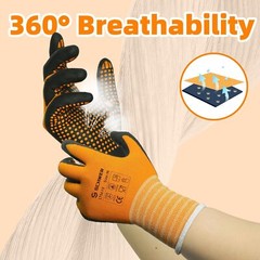 3 Pairs Lt5619 Work Gloves Microfoam Nitrile Coated Ansi A1 Cut Resistant Workin