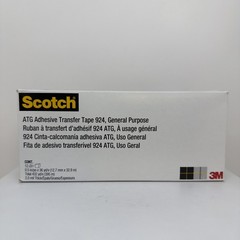 3M Scotch ATG Adhesive Transfer Tape 924 Clear, 0.50 in x 36 yd Box of 12 Rolls
