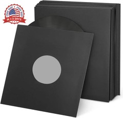 100 PCS 12in Black Paper & Poly Lined Record Inner Sleeves for LP Vinyl Records,