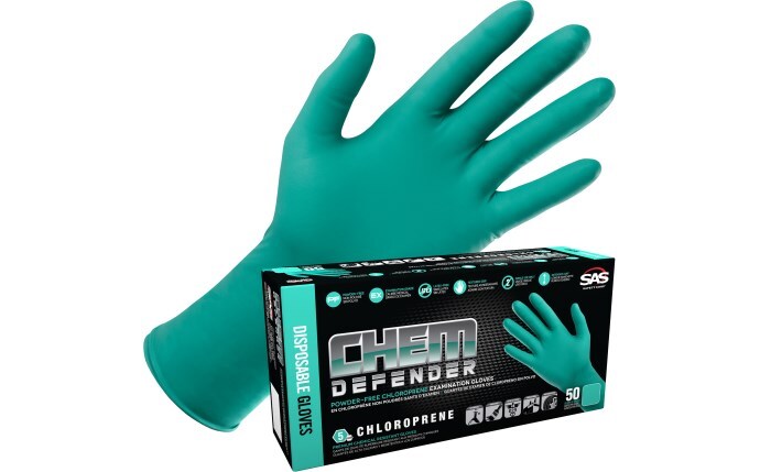 SAS Safety Chem Defender Chlorprene Exam Glove 50/Box 12″ Extra Long SHIPS FREE