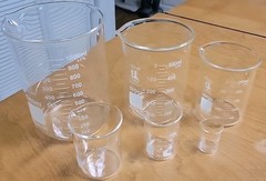 Karter Scientific Low Form Glass Beaker 6 Piece Set 10, 50, 100, 250, 500, 1000
