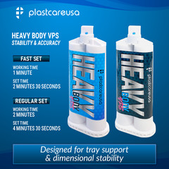 8 x Heavy Body Fast Rapid Set Impression Material, 50mL Cartridges VPS PVS