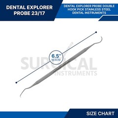 100 Pcs Dental Probe Explorer #5 Surgical Dental Instruments German Grade