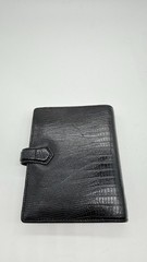 Rare Filofax Pocket Topaz Black leather Organizer Planner unused retired