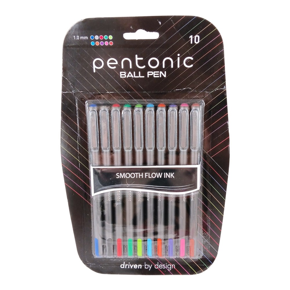 NEW Pentonic Premium Ball Point Pen 1.0 mm Medium Point, 10-Count, Assorted