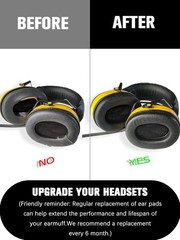 PROHEAR FEP01-1Pair Replacement Foam Ear Pads (Upgraded) for 3M WorkTunes