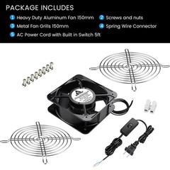 GDSTIME AXIAL Fan 15050, 110V 120V AC 150mm x 150mm x 50mm Fan, Ventilation Exha