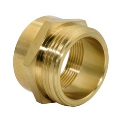 Brass Hexagonal Hose Adapter, 1-1/2″ NPT Female to 1-1/2″ NST Male