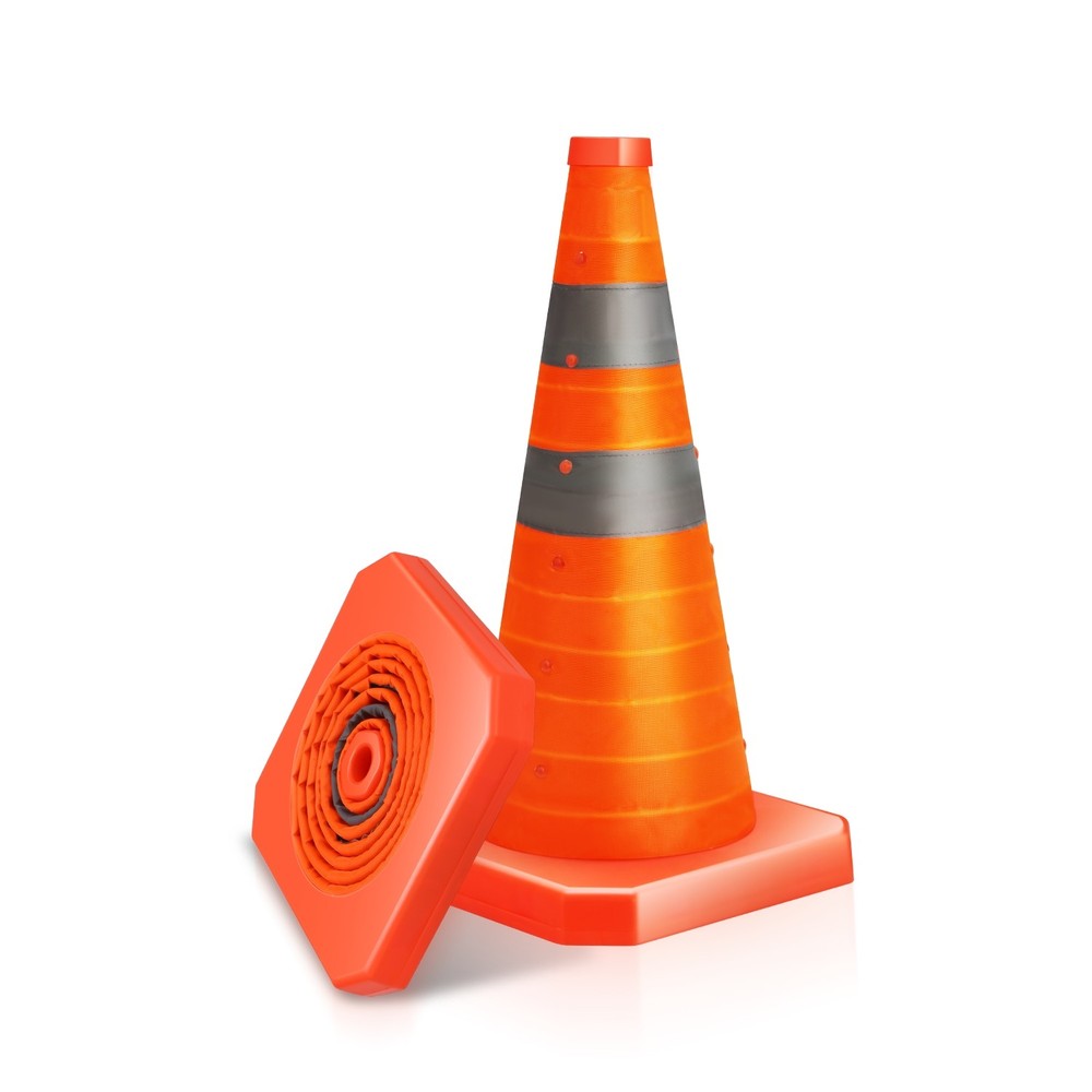 2 x Orange Oxford fabric Collapsible Traffic Safety Cones 18″ X 9.45″ X 1.18″