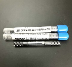 ARCH 1/4″ 5FL Corner Radius End Mill 0.04R Double End Solid Carbide AlTiN