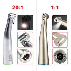 Dental 20:1/ 1:1 Fiber Optic LED Contra Angle Handpiece for NSK E-type Motor