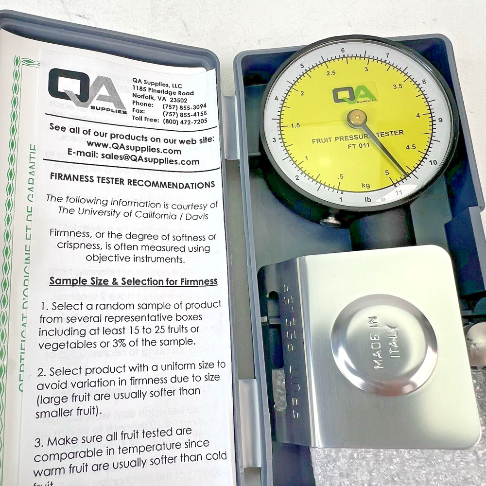 QA Supplies FT011 Fruit Pressure Tester Gauge Made in Italy